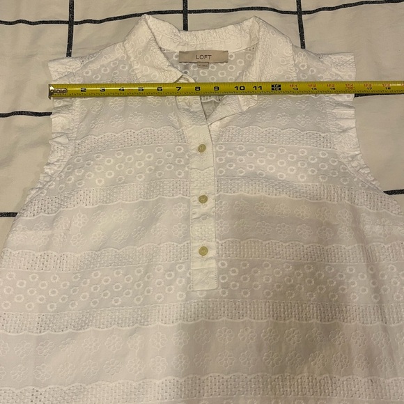 Loft Embroidered Collared Ruffle Henley Top - Picture 4 of 7